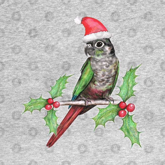 Christmas green cheeked conure by Bwiselizzy